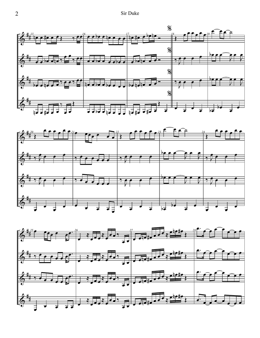 Sir Duke Guitar Ensemble scores gallery preview page 2