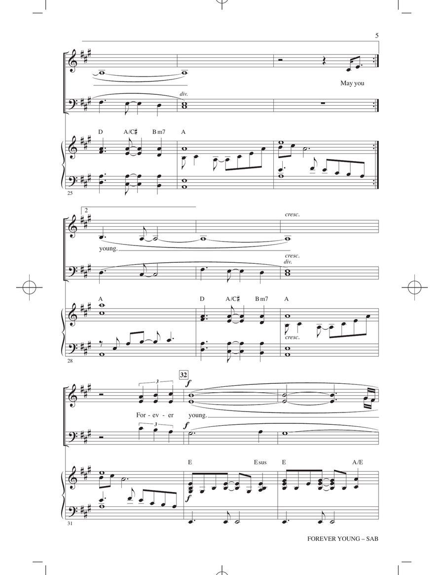 Forever Young (arr. Roger Emerson) 3-Part scores gallery preview page 4