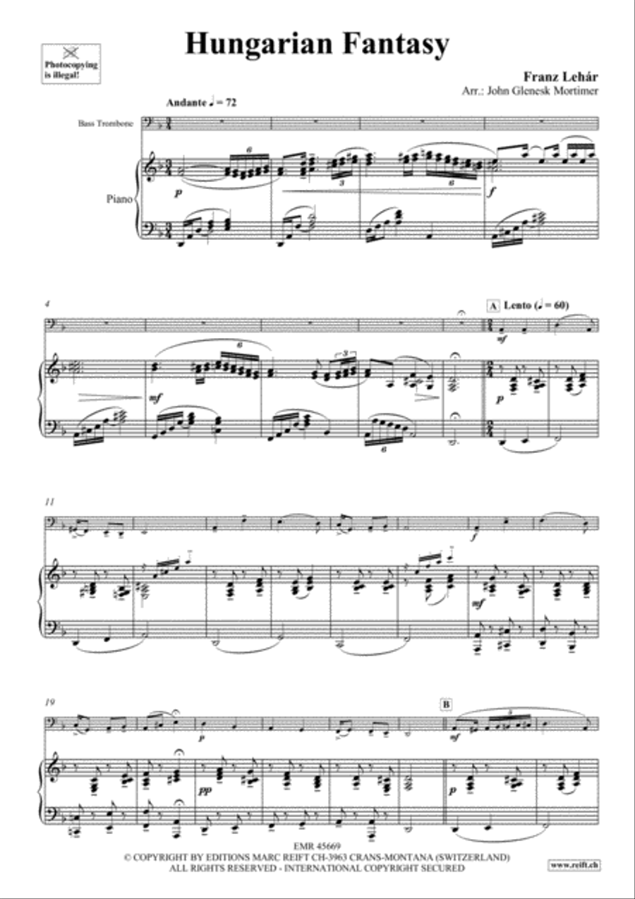 Hungarian Fantasy Bass Trombone scores gallery preview page 4