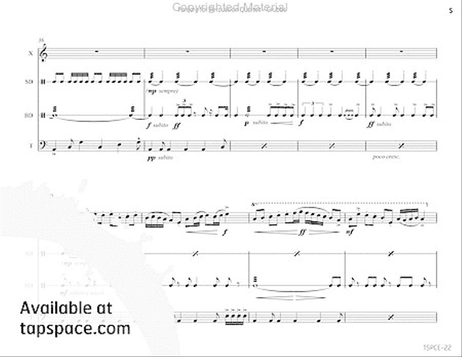 Fanfare for Percussion Quartet Percussion Ensemble scores gallery preview page 10