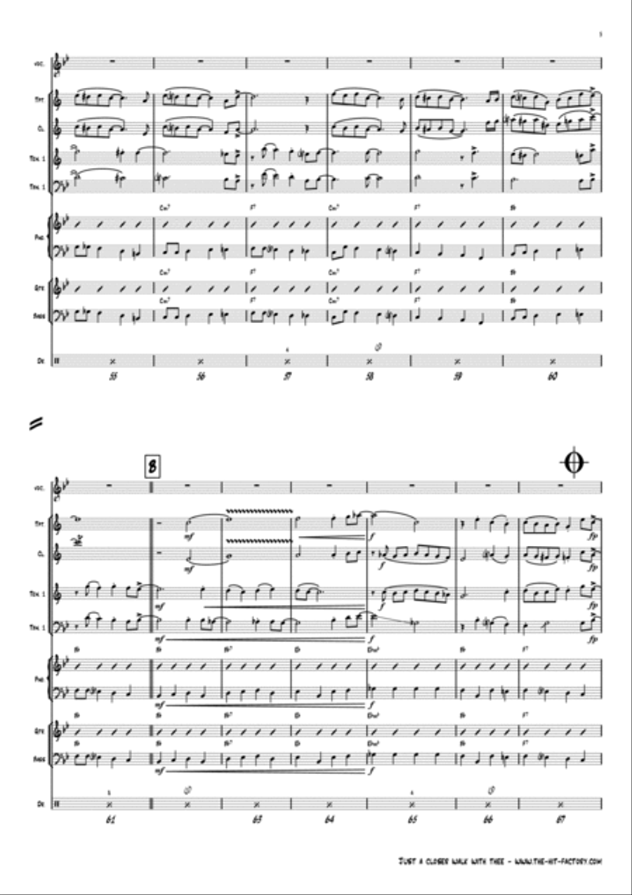 Just A Closer Walk With Thee - New Orleans Funeral - Jazz Band Jazz Ensemble scores gallery preview page 5