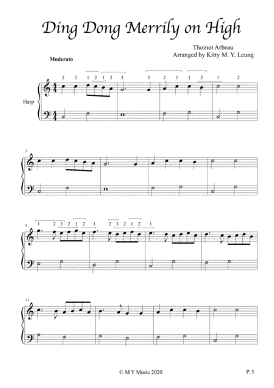 Christmas Songs (Book 2) - Small Harp (from Low C) Harp scores gallery preview page 5