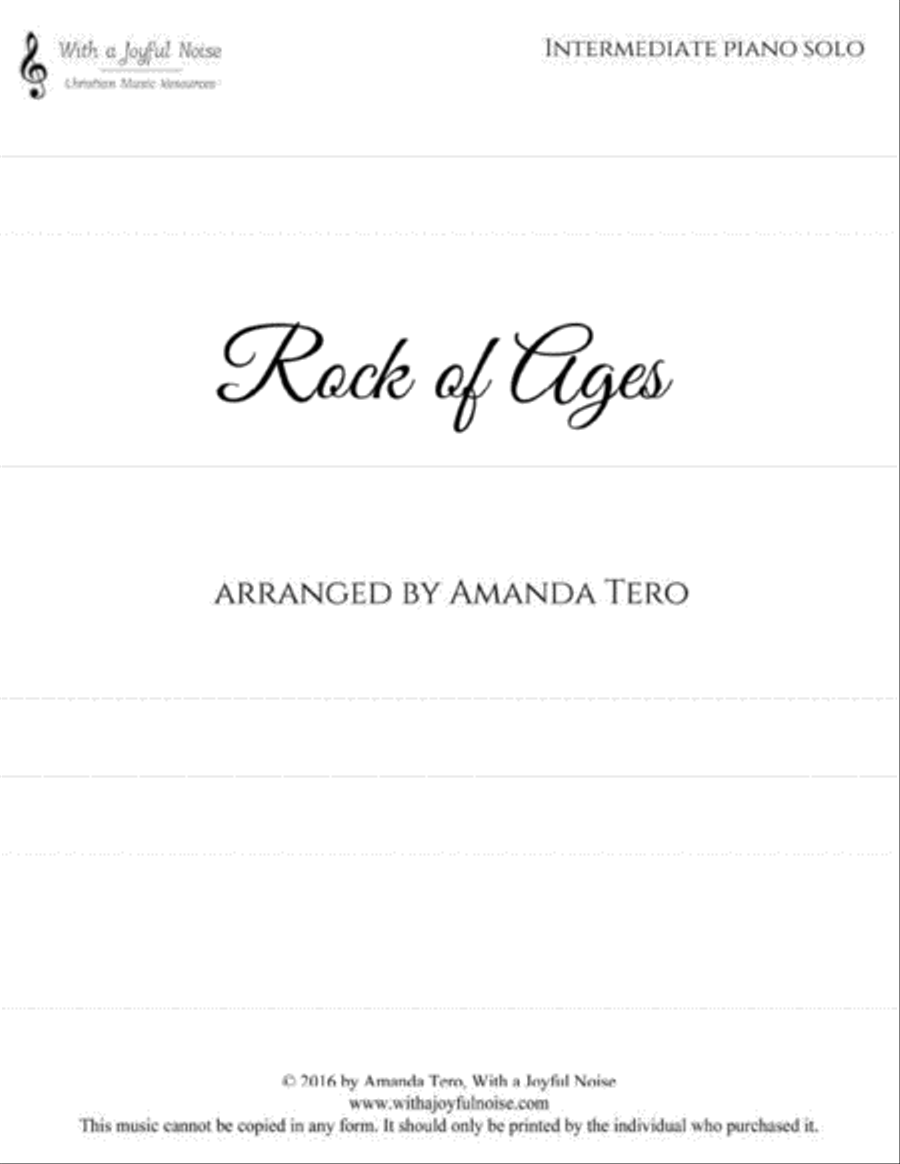 Rock of Ages (Cleft for Me) Piano Solo scores gallery preview page 2