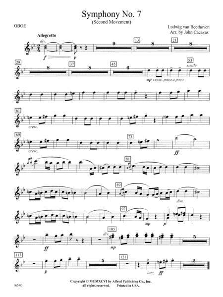 Symphony No. 7 (Second Movement): Oboe
