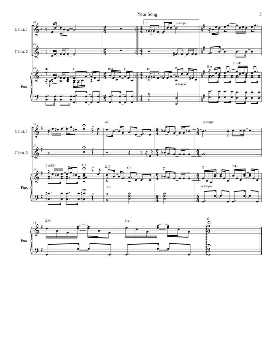 Your Song Flute scores gallery preview page 5