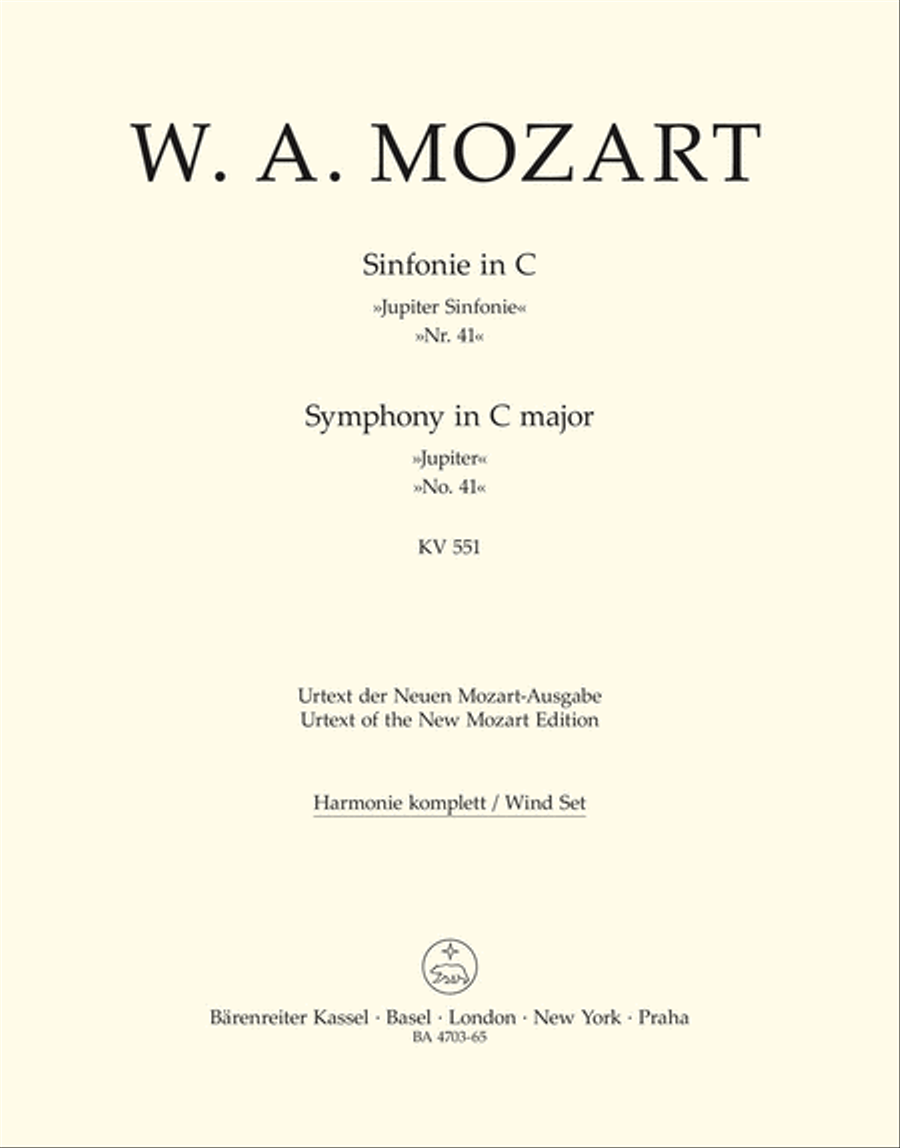 Symphony, No. 41 C major, KV 551 'Jupiter Symphony' Bassoon scores gallery preview page 1