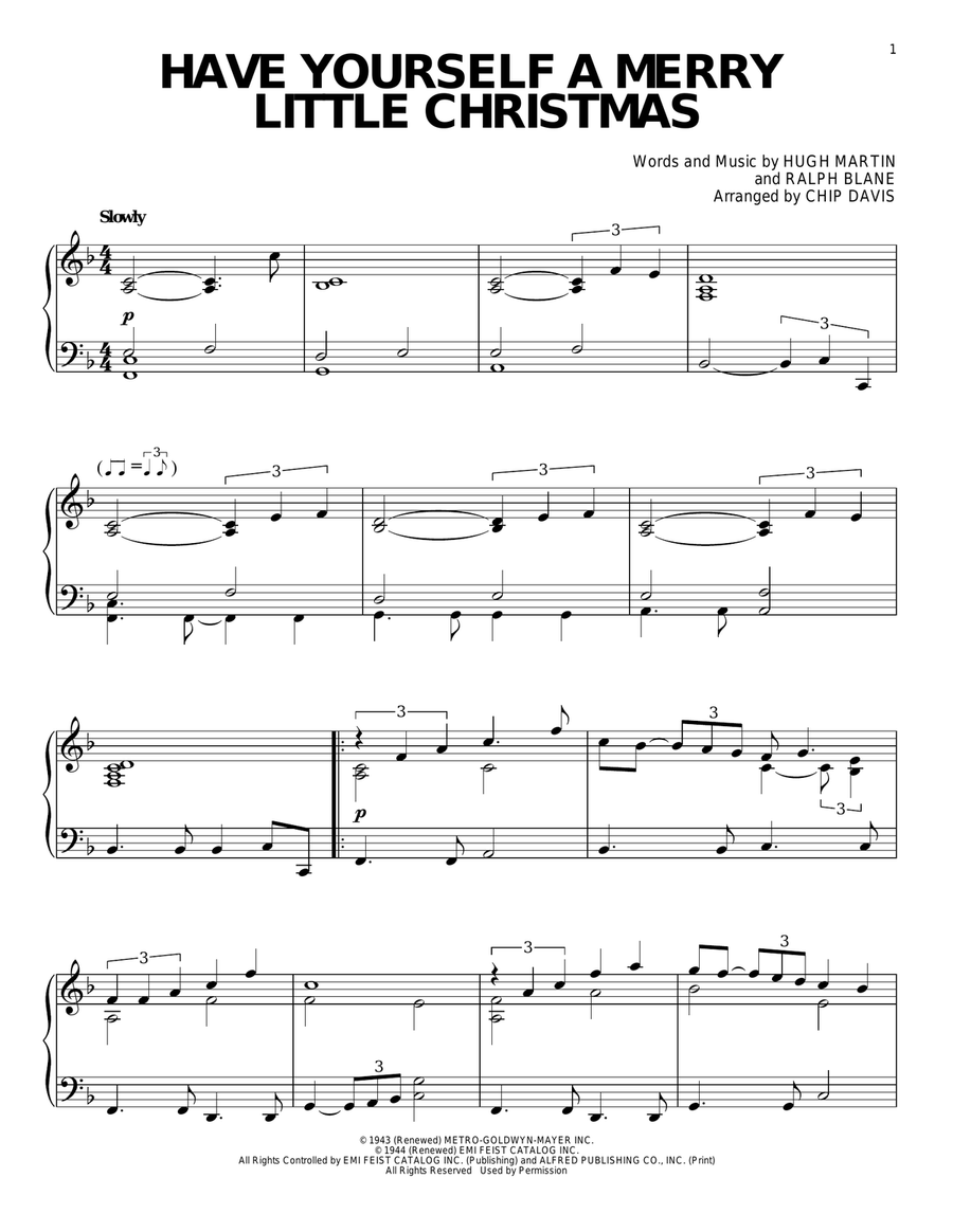 Have Yourself A Merry Little Christmas Piano Solo scores gallery preview page 1