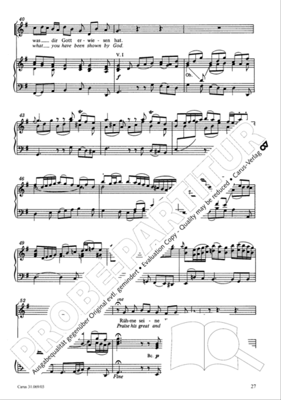 Praise the Lord, O my spirit (Lobe den Herrn, o meine Seele) 4-Part scores gallery preview page 27