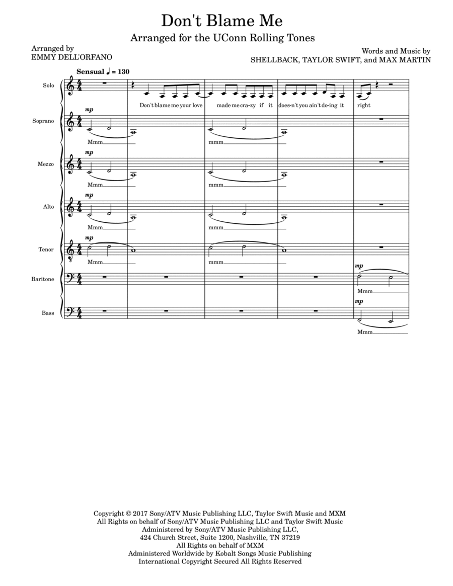 Don't Blame Me Divisi scores gallery preview page 1