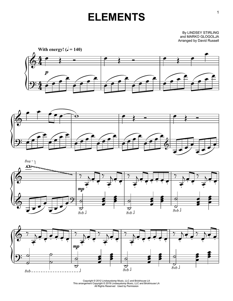 Elements Easy Piano scores gallery preview page 1