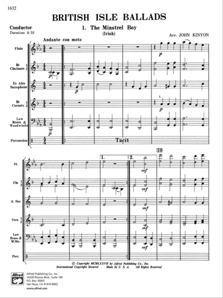 British Isle Ballads: Score Concert Band scores gallery preview page 1