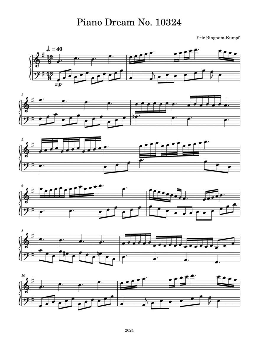 Piano Dream No. 10324 Piano Solo scores gallery preview page 1