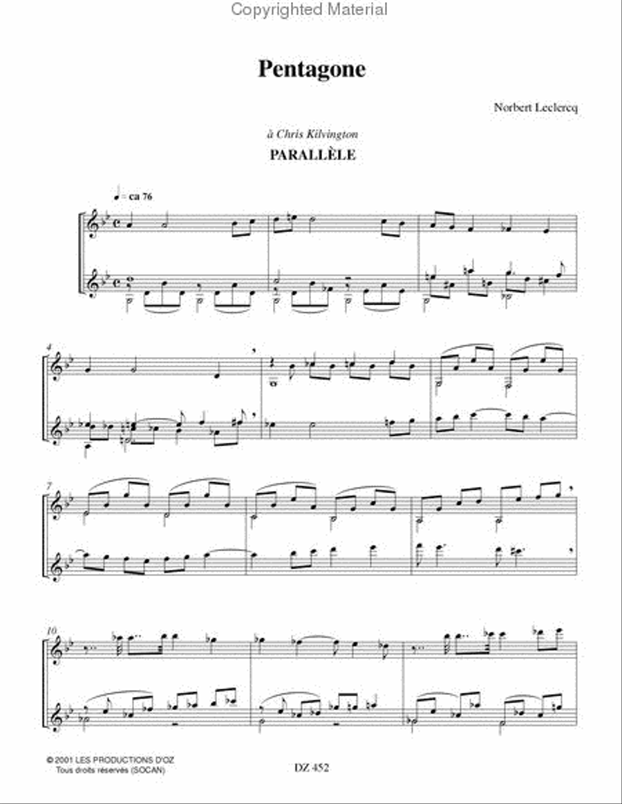 Pentagone - Parallèle Classical Guitar scores gallery preview page 2