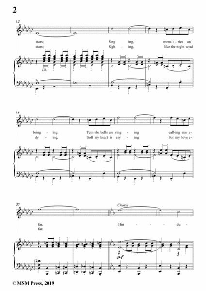 Harold Weeks-Hindustan,in e flat minor,for Voice&Piano image number null