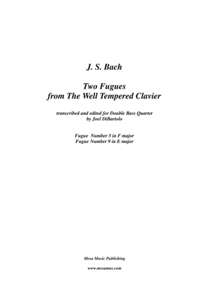 Book cover for J. S. Bach, Two Fugues from The Well Tempered Clavier transcribed and edited for Double Bass Quart