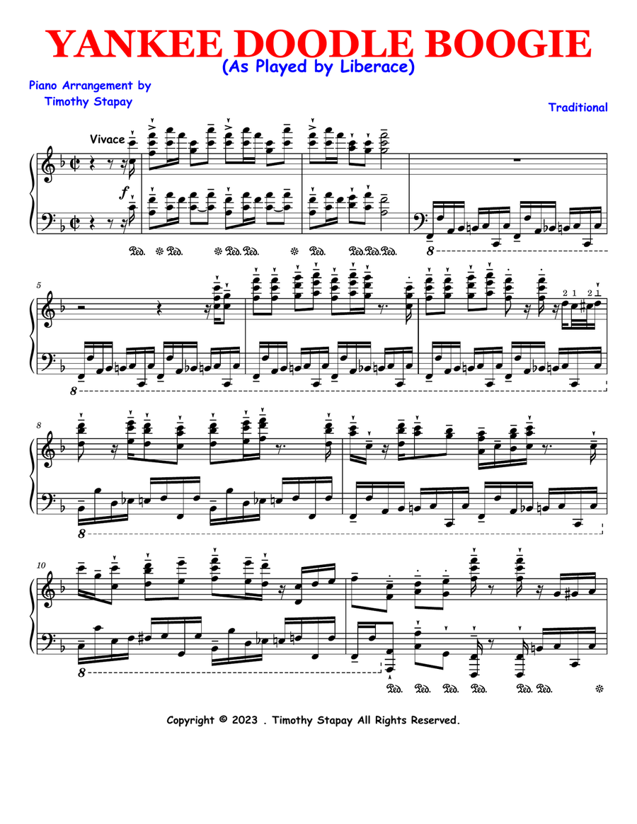Yankee Doodle Boogie Piano Solo scores gallery preview page 1