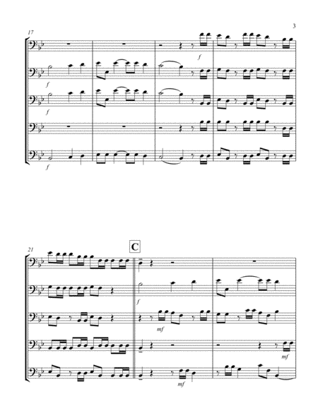 Hallelujah (from "Messiah") (Bb) (Euphonium Quintet - Bass Clef)