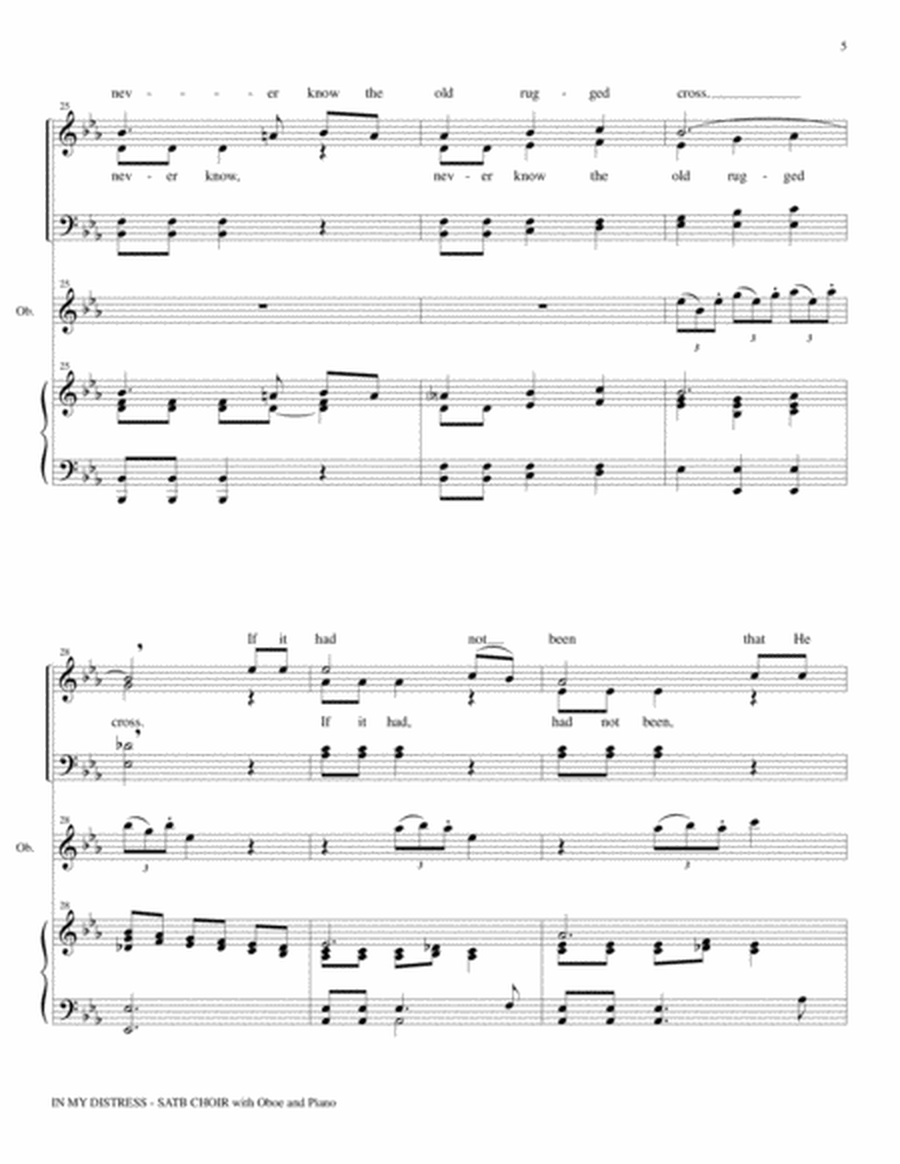 IN MY DISTRESS (SATB CHOIR with Oboe & Piano) image number null