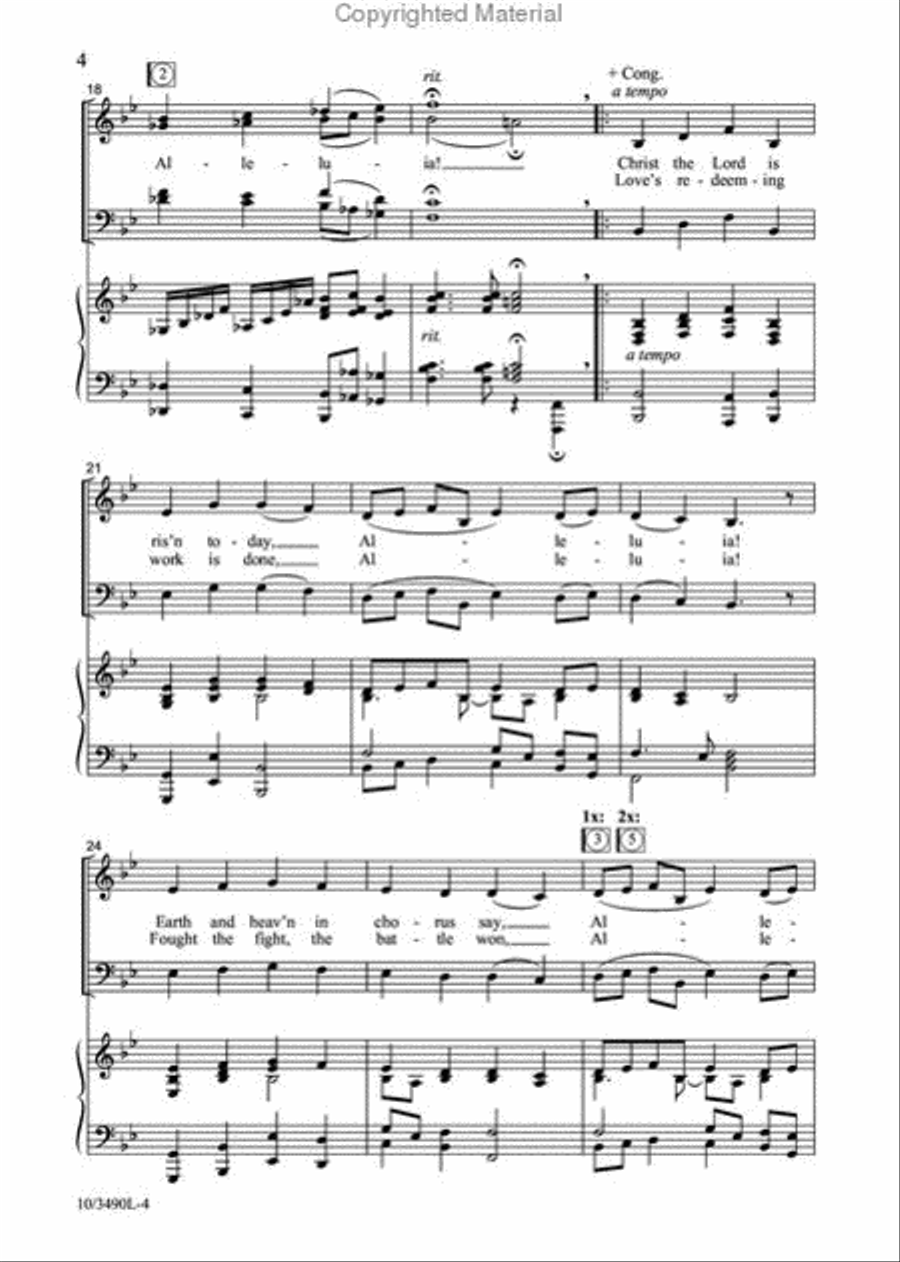 Christ the Lord Is Risen Today 4-Part scores gallery preview page 4