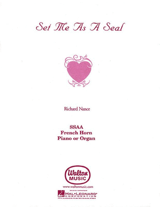 Book cover for Set Me As A Seal Ssaa Horn/Piano