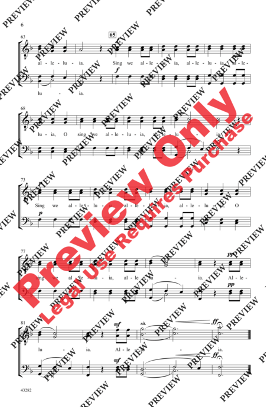 Alleluia Madrigal Men's Choir scores gallery preview page 5