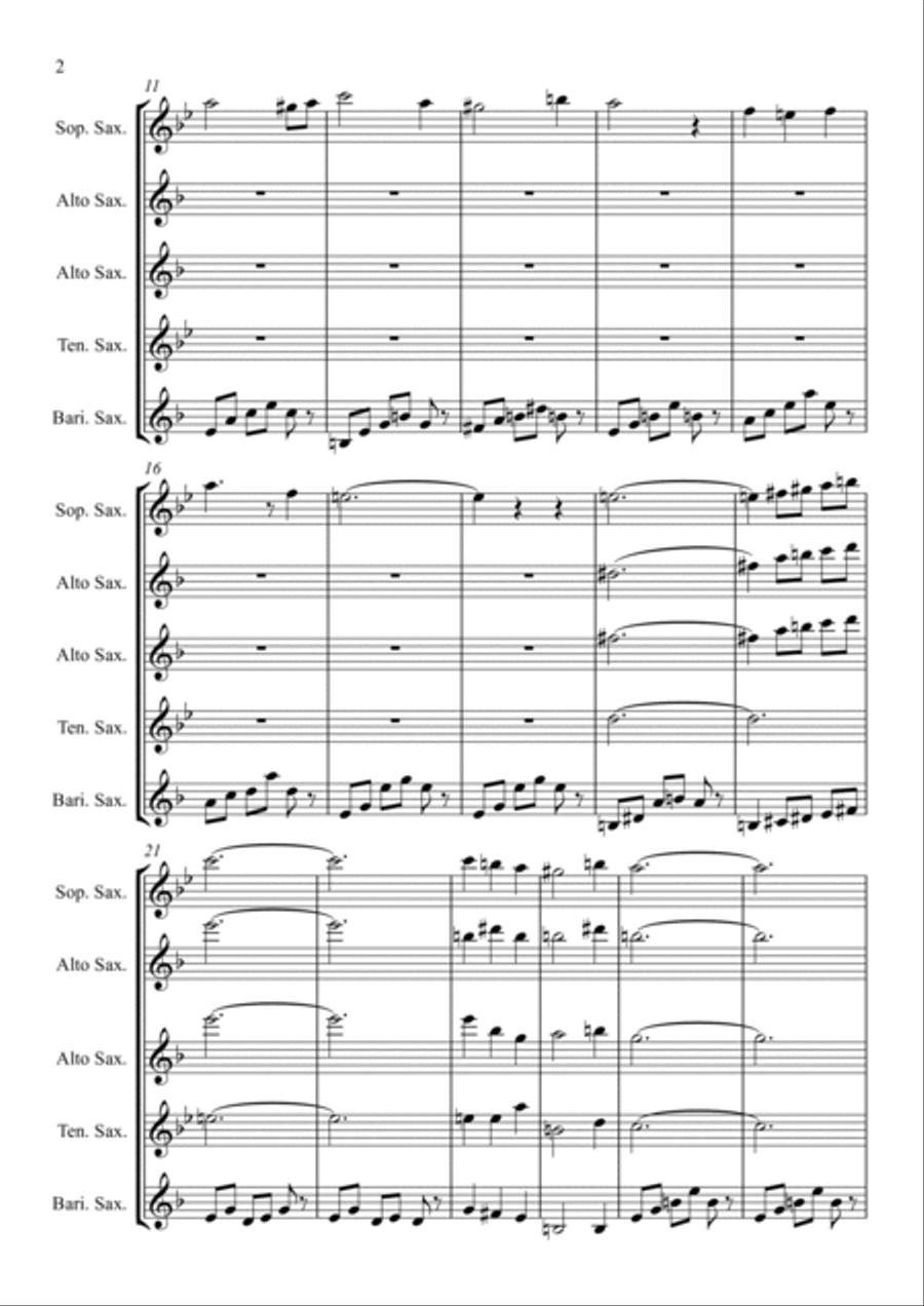The Godfather Waltz The Godfather Waltz Saxophone Quintet scores gallery preview page 2