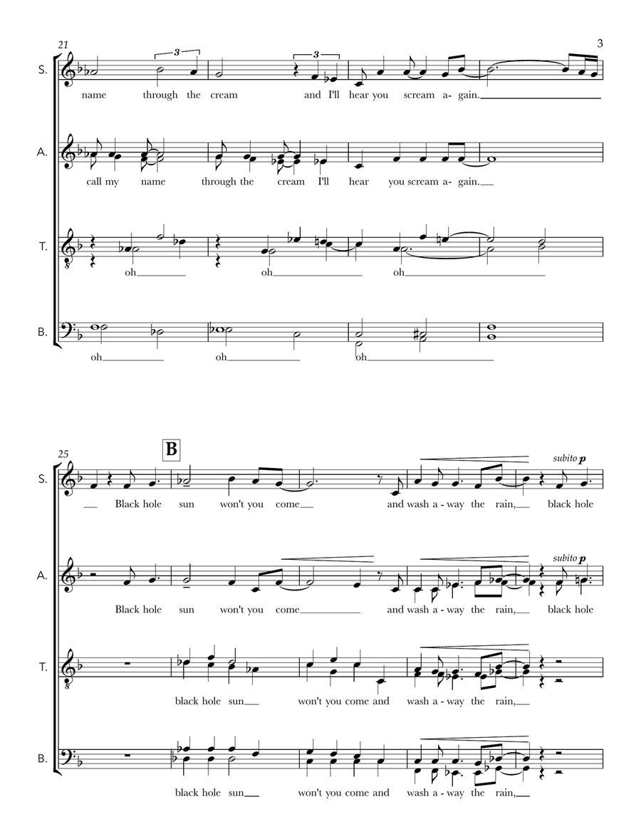 Black Hole Sun 4-Part scores gallery preview page 3
