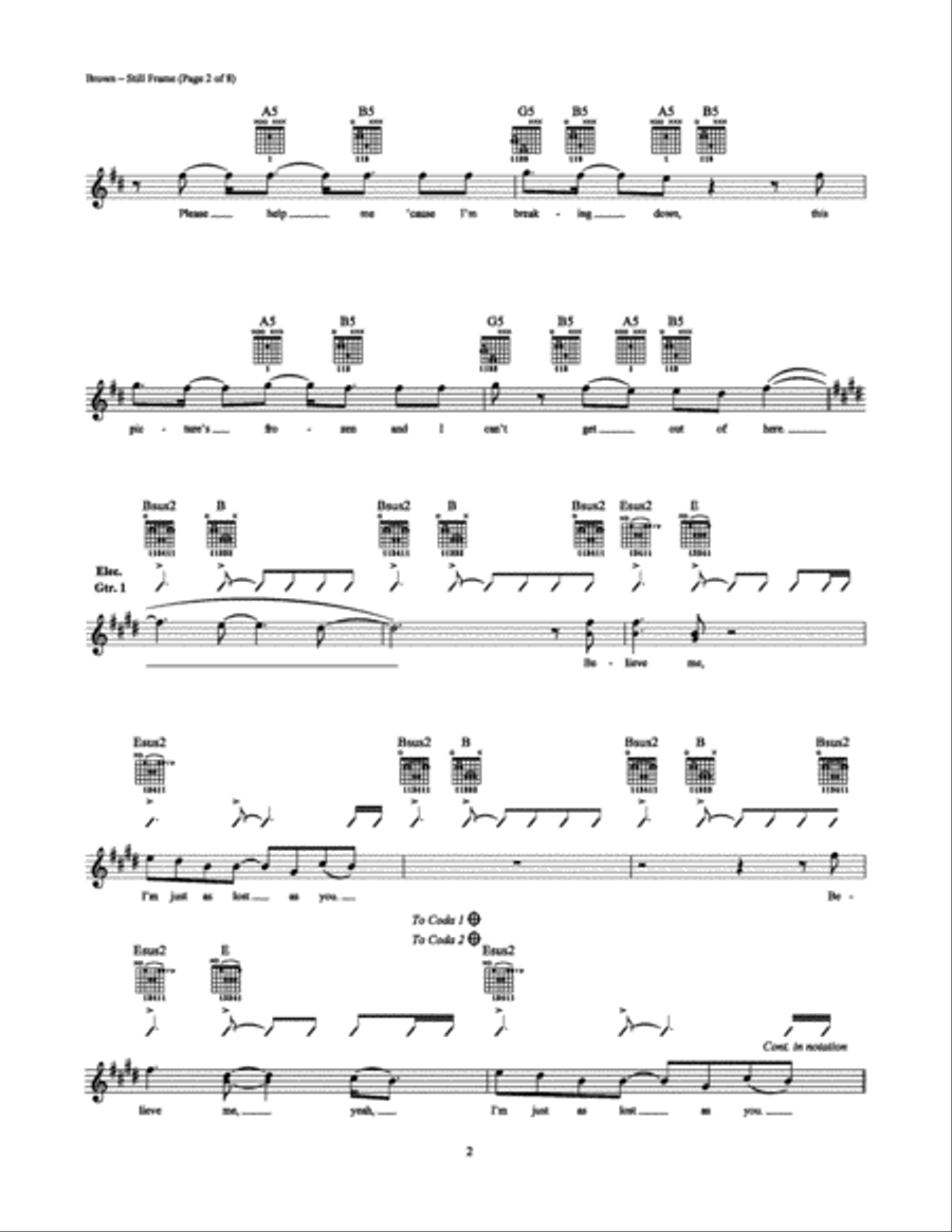 Still Frame Electric Guitar scores gallery preview page 2