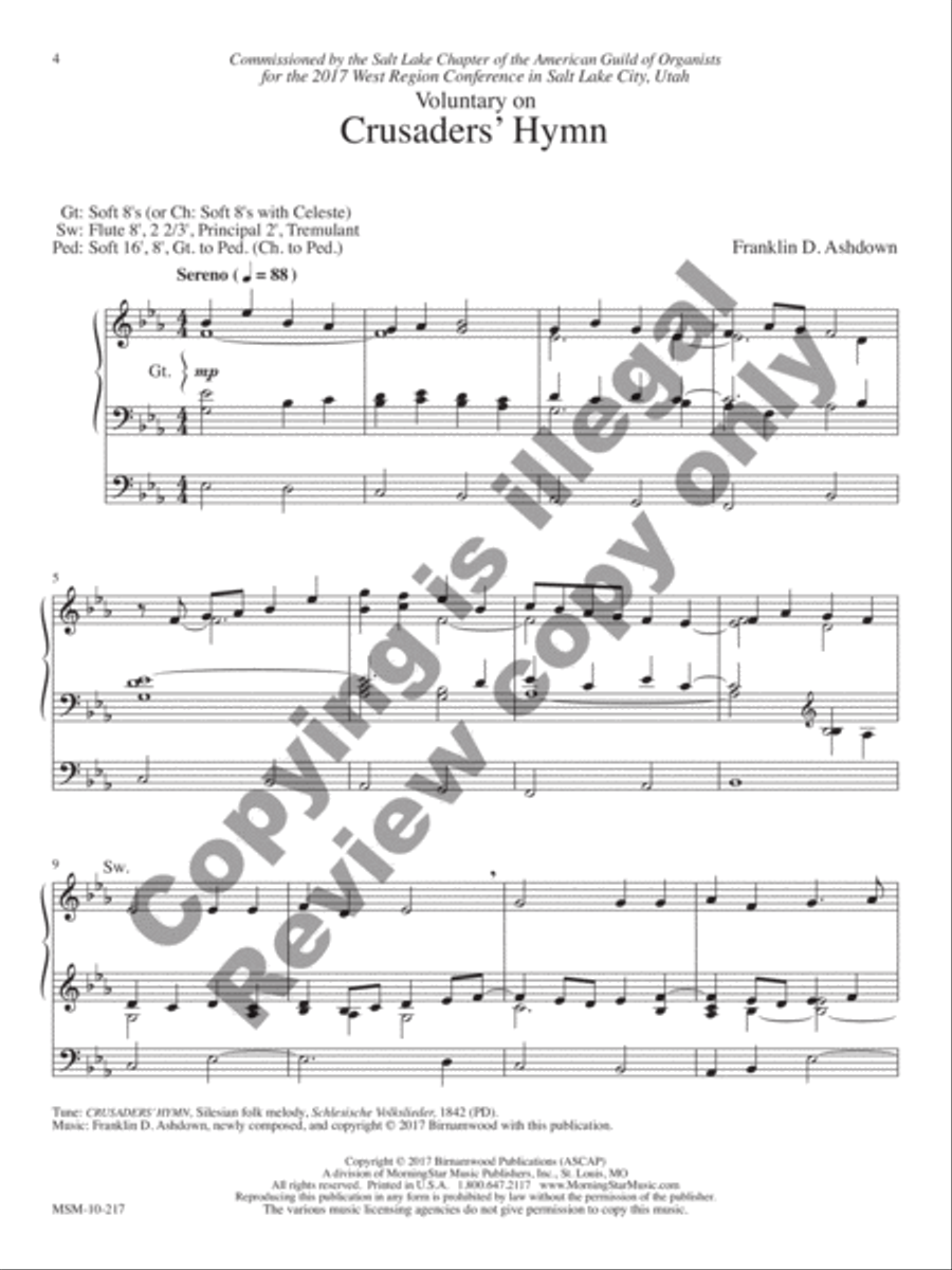 Reflections: Nine Hymn Arrangements Celebrating 150 Years of Organ Music in Salt Lake City Organ scores gallery preview page 15
