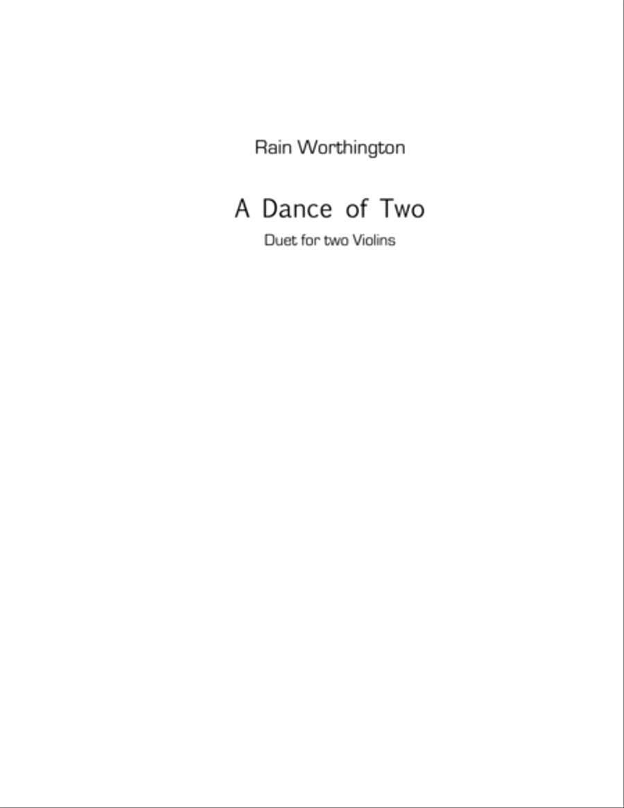 A Dance of Two – for two violins Violin scores gallery preview page 1