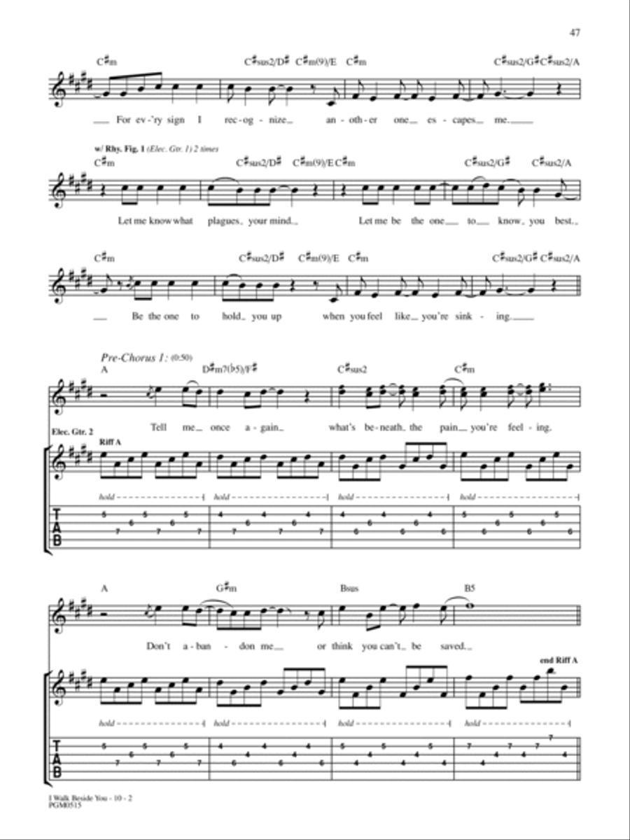 I Walk Beside You Guitar Tablature scores gallery preview page 2
