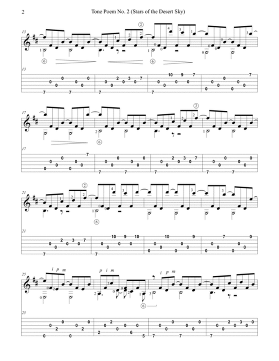 "Tone Poem No. 2 (Stars of the Desert Sky)" for solo classical fingerstyle guitar (+TAB) image number null