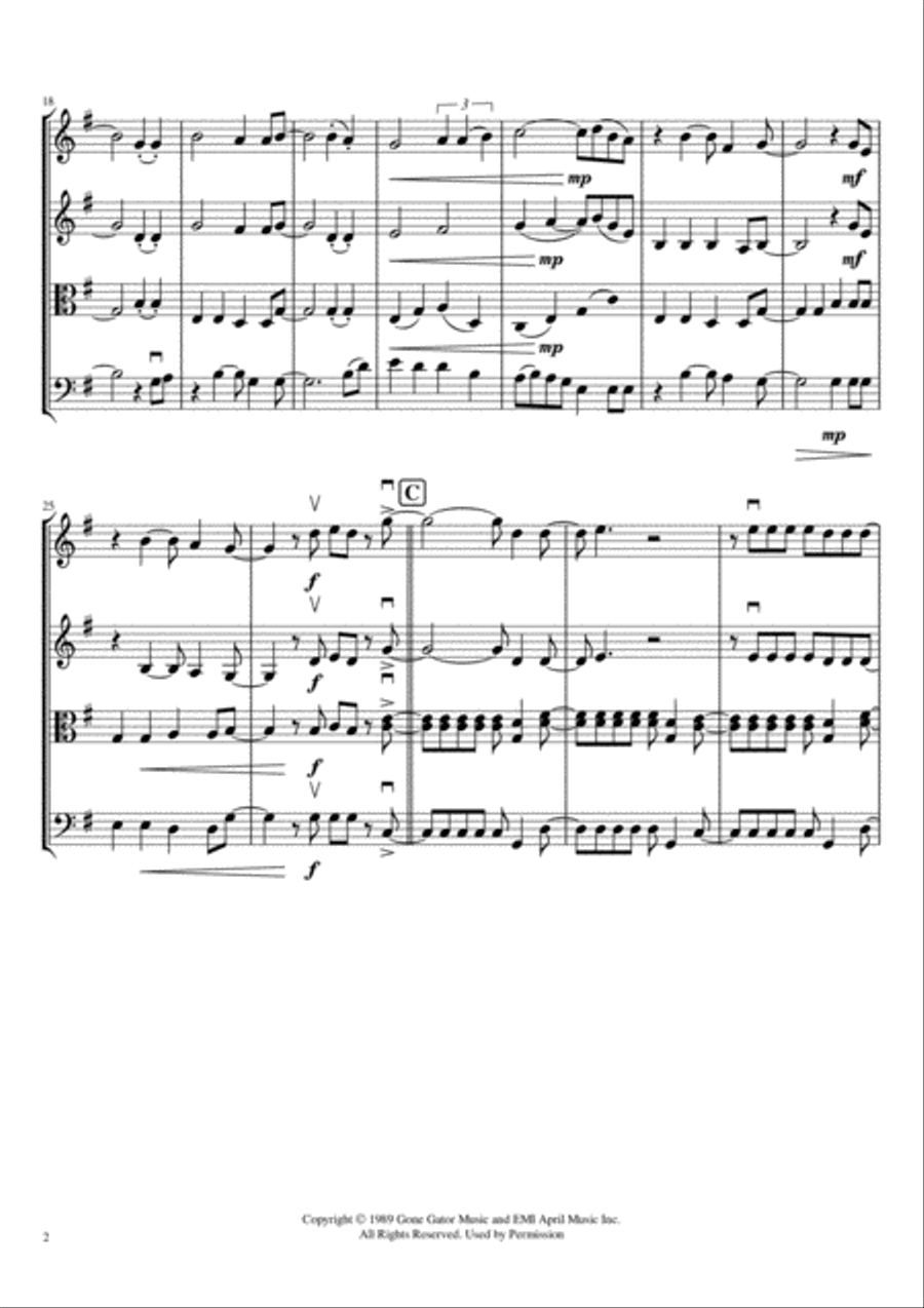 I Won't Back Down String Quartet scores gallery preview page 2