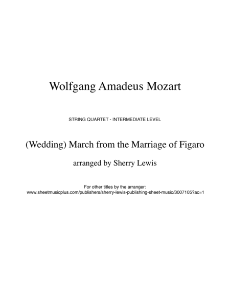 MARCH FROM THE MARRIAGE OF FIGARO, Mozart, String Quartet image number null