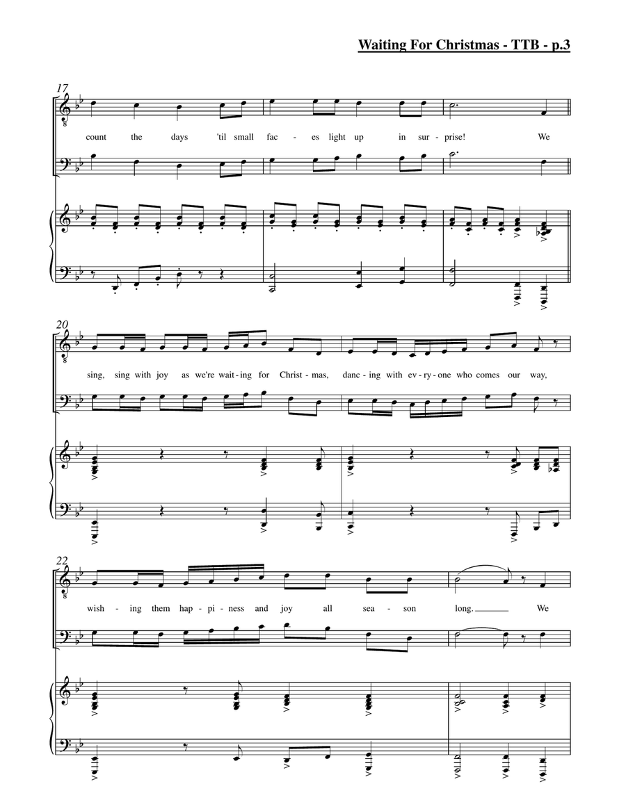 Waiting For Christmas (TTB) TTBB scores gallery preview page 4