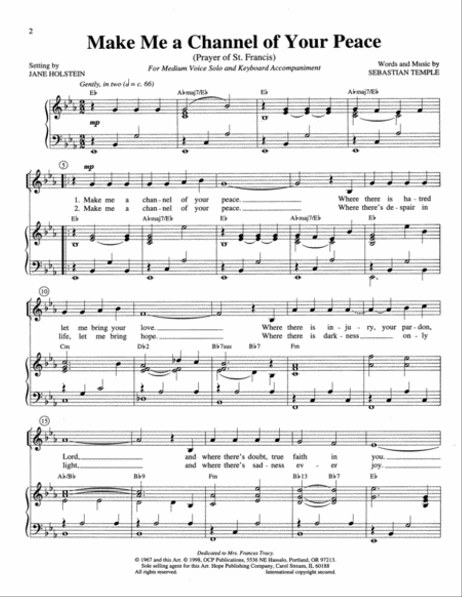 Make Me a Channel or Your Peace Voice scores gallery preview page 2