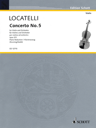 Book cover for Concerto No. 5 for Violin and Orchestra, Op. 3