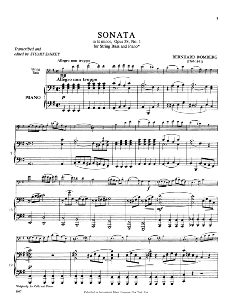 Sonata In E Minor, Opus 38, No. 1