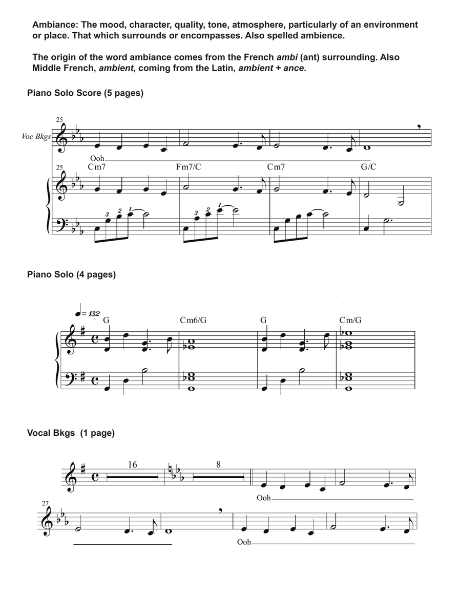 Ambiance Piano Solo Score Unison Choir scores gallery preview page 2