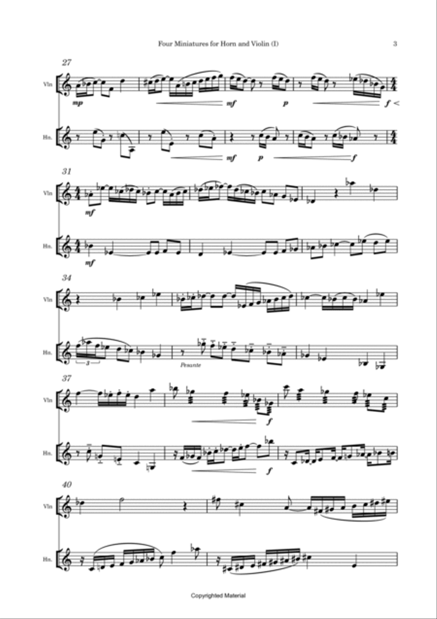 Four Miniatures for Horn and Violin image number null
