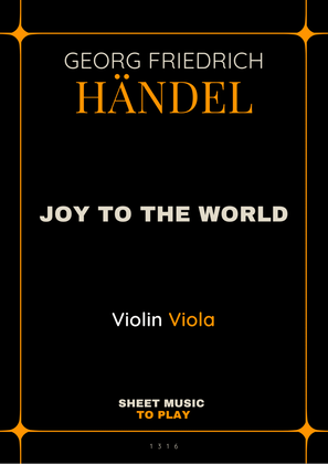 Book cover for Joy To The World - Violin and Viola (Full Score and Parts)