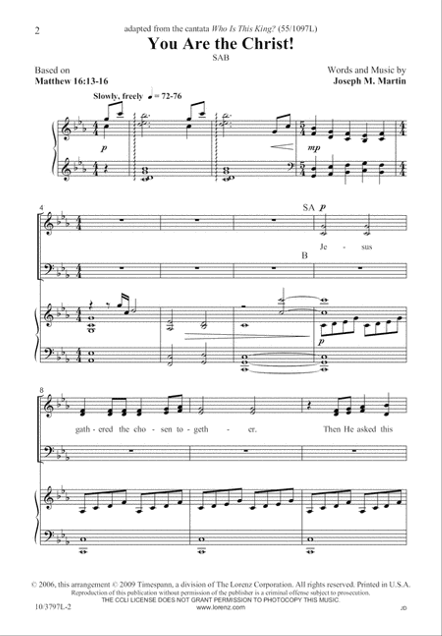 You Are the Christ! 3-Part scores gallery preview page 2