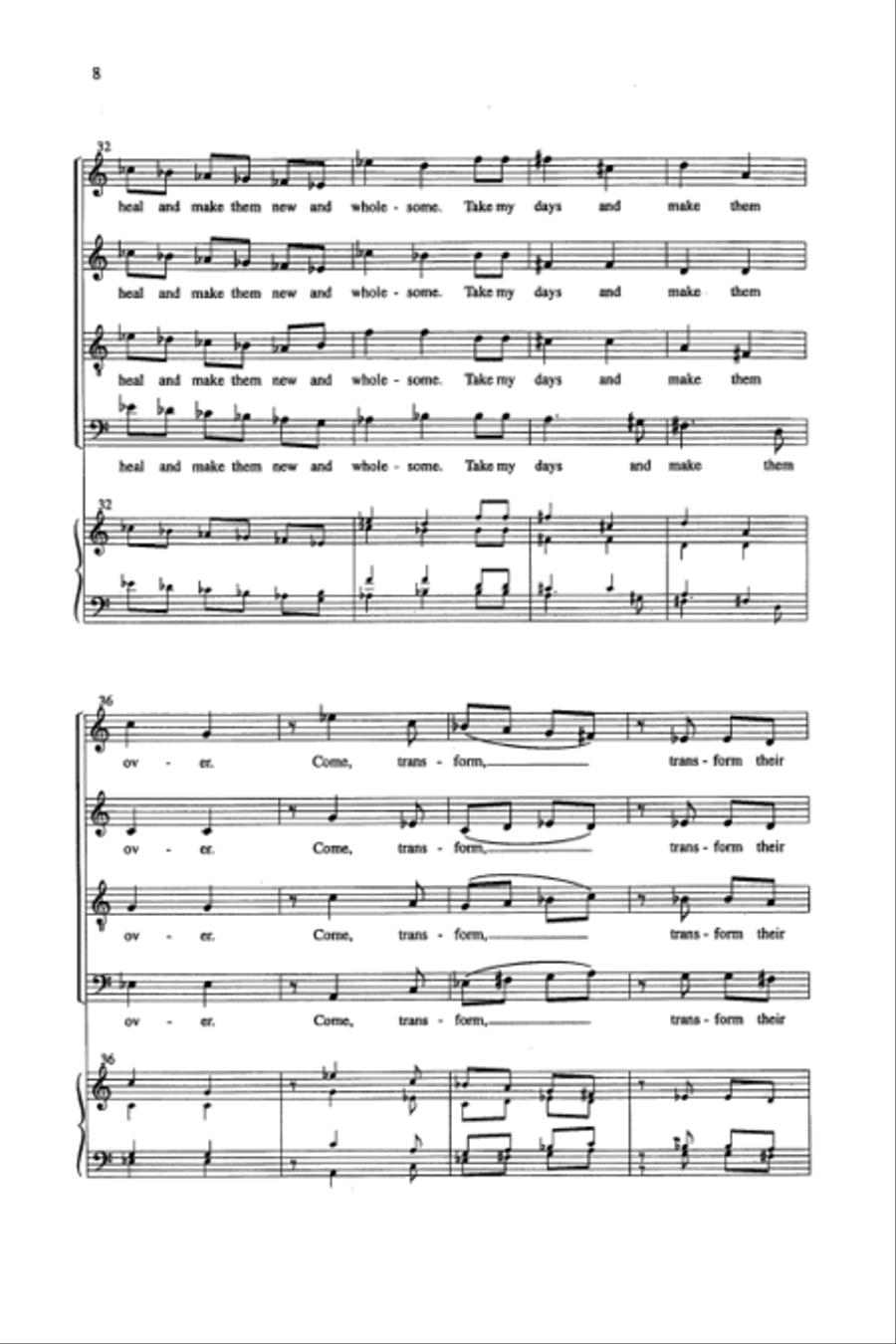 Karin Boye's Evening Prayer 4-Part scores gallery preview page 7