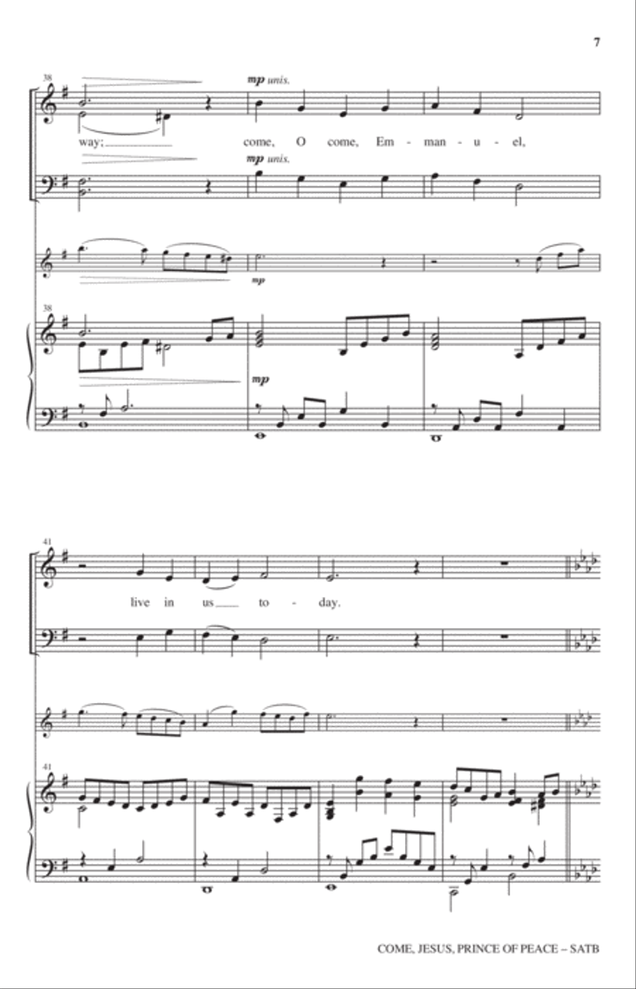 Come, Jesus, Prince Of Peace 4-Part scores gallery preview page 6