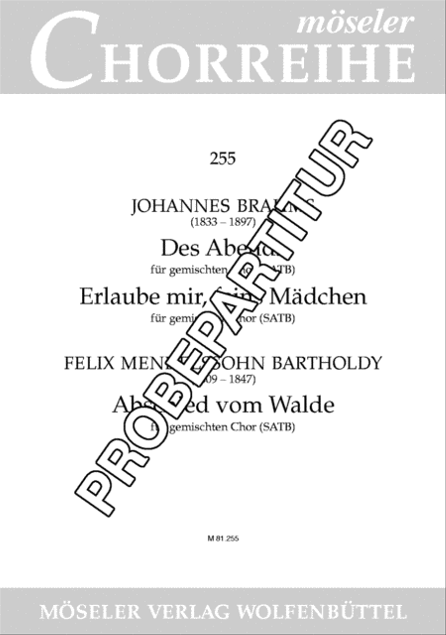 Des Abends / Erlaube mir / Abschied vom Walde 4-Part scores gallery preview page 2