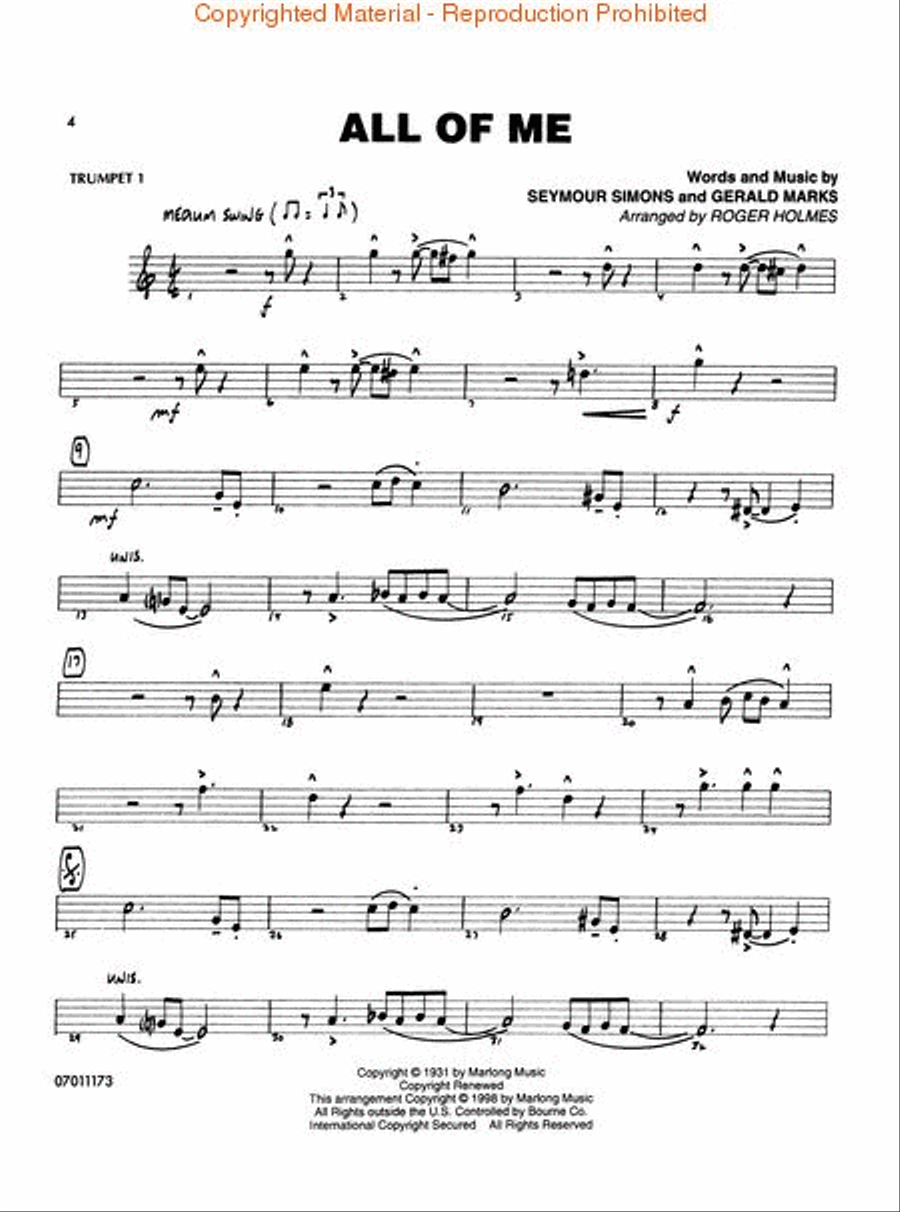 The Best of Easy Jazz – Trumpet 1 Jazz Ensemble scores gallery preview page 3