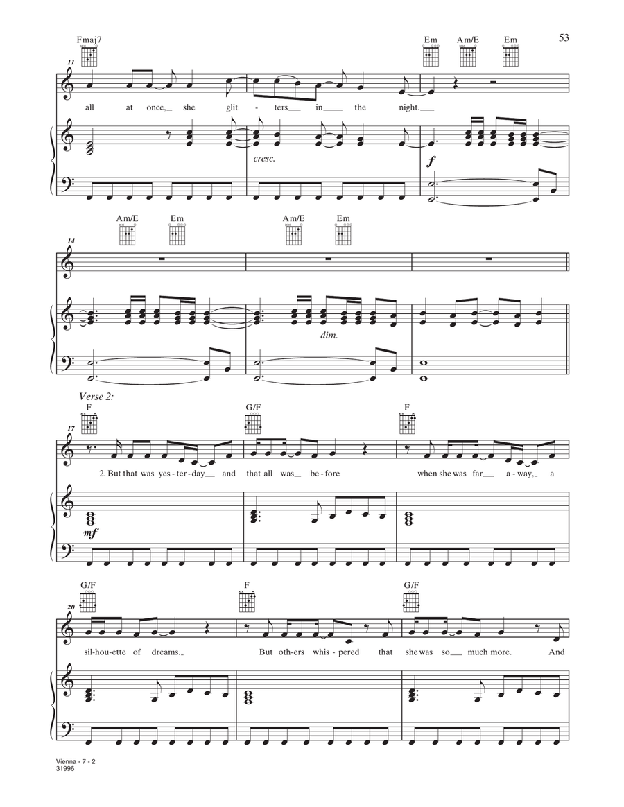 Vienna Piano, Vocal, Guitar scores gallery preview page 2