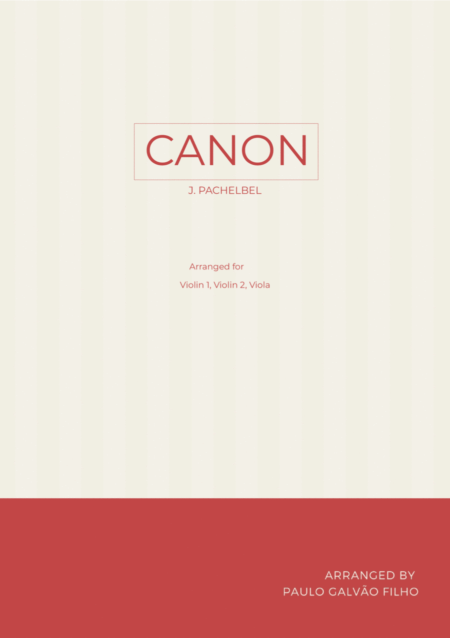CANON IN D - STRING TRIO (I VIOLIN, II VIOLIN & VIOLA) String Trio scores gallery preview page 1