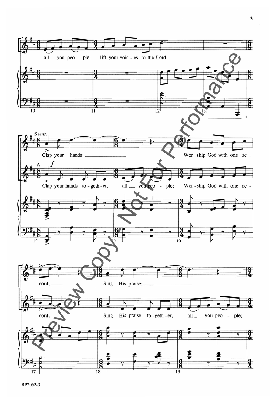 Clap Your Hands Together - SSA SSA scores gallery preview page 3