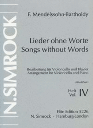 Book cover for Songs without Words op. 85-102 Band 4